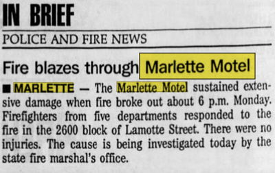 Marlette Motel - Nov 1994 Fire (newer photo)